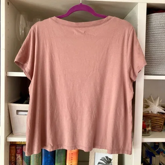 Madewell Softfade Cotton V-Neck Crop T Mauve Shadow L - Picture 4 of 7